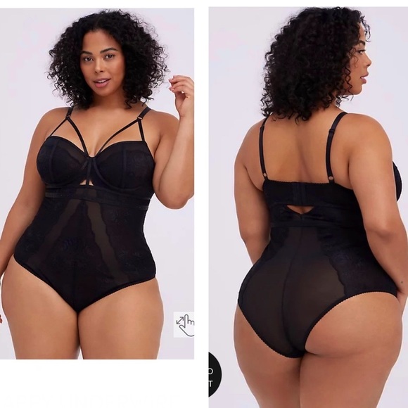 torrid Other - Torrid Strappy Underwire Bodysuit - Lace & Mesh Rhinestones Size 4X NWT
